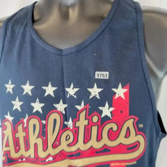 NEW Mitchell & Ness MLB Seattle Mariners Stars Stripe Tank Top Crewneck Navy S - Picture 4 of 9